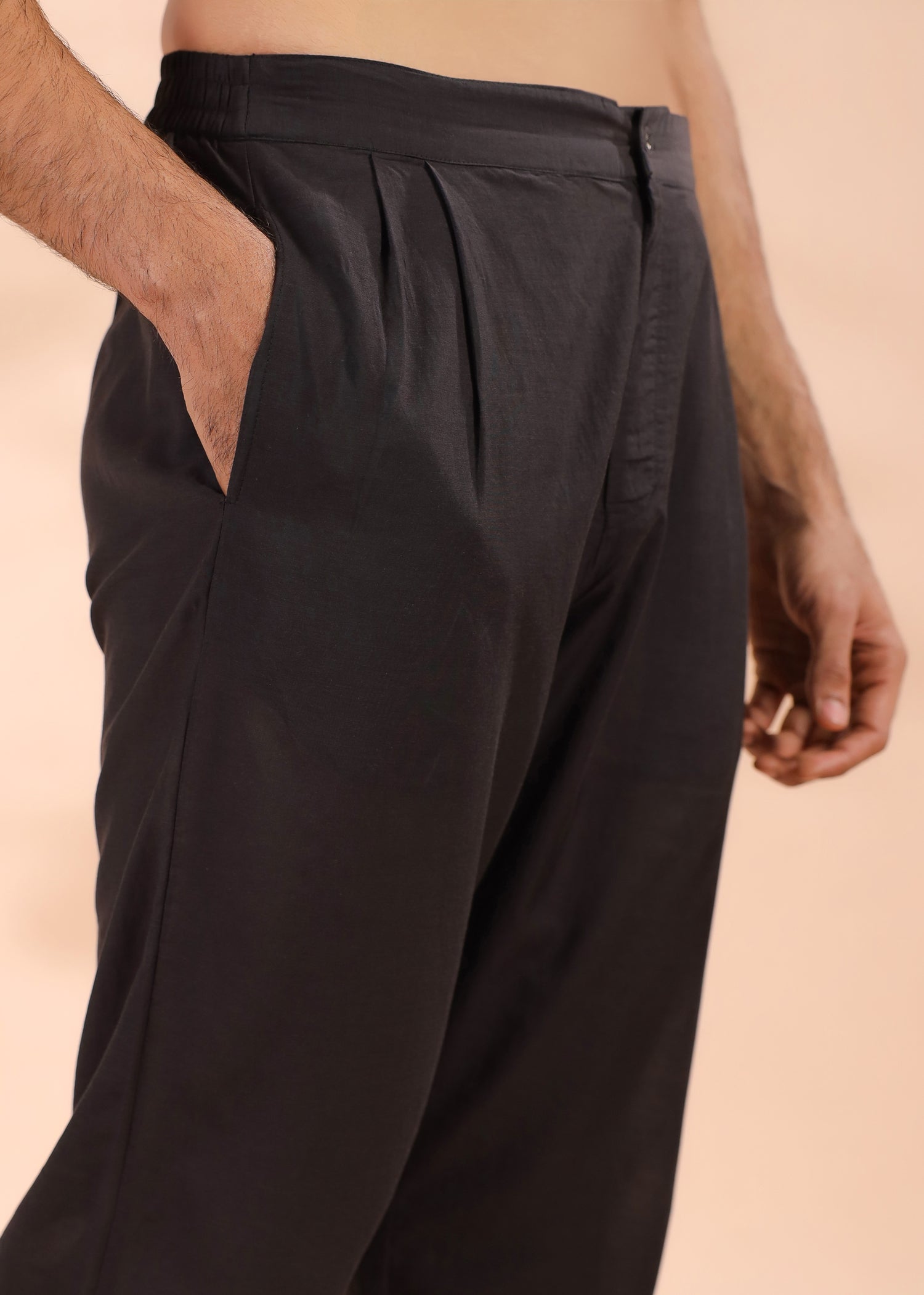 Viscose Straight Pant- Black