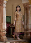 Yellow Chanderi Lotus Kurta | Premium Kurta | Ratan Jaipur