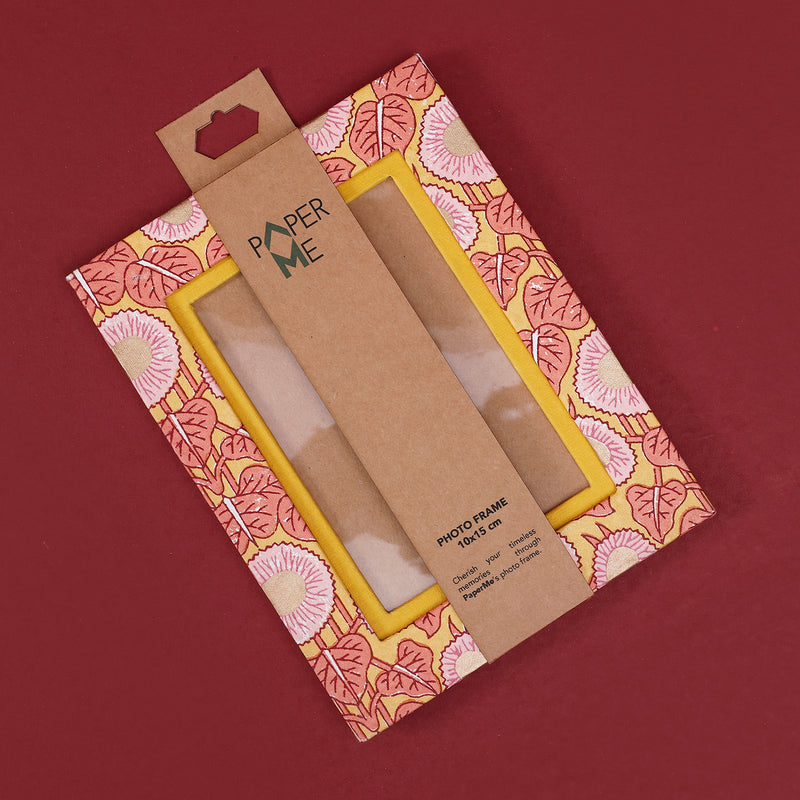Block Story Flower Brown Photo Frame