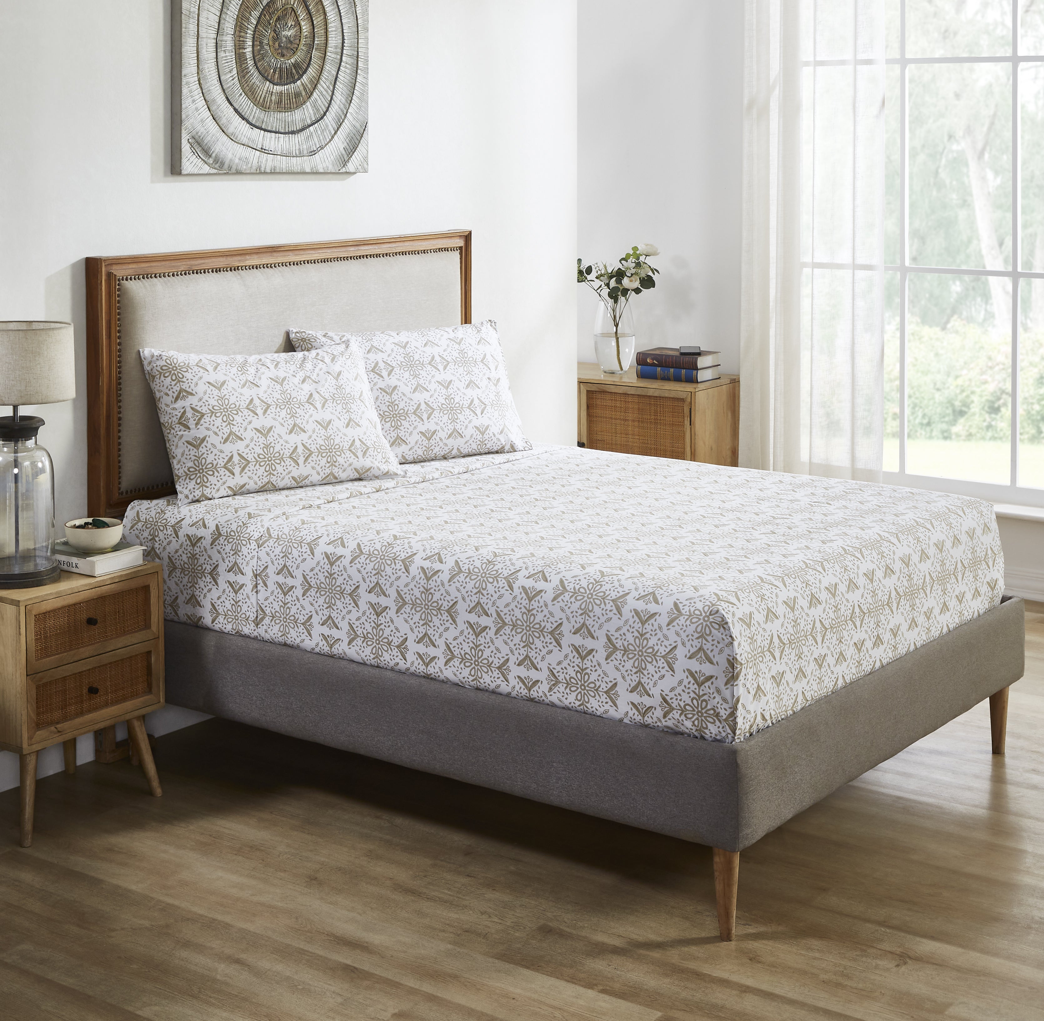 Mirakee Cotton Bedsheet-Grey