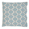Uzbek Ikat Turquoise Brown Hand Block Print Cotton Cushion Cover