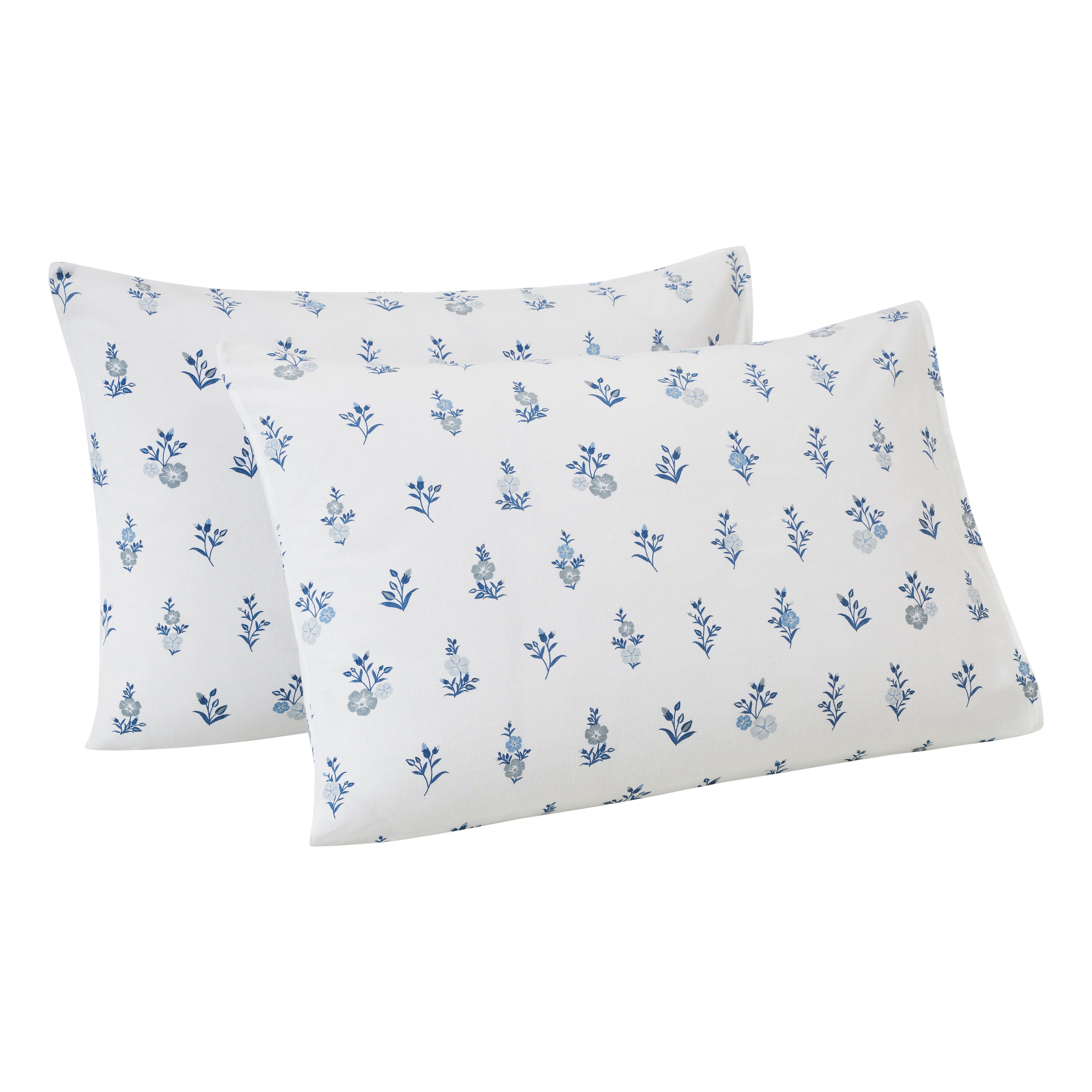 Flax Linen Cotton Pillow Cover – Blue/Grey