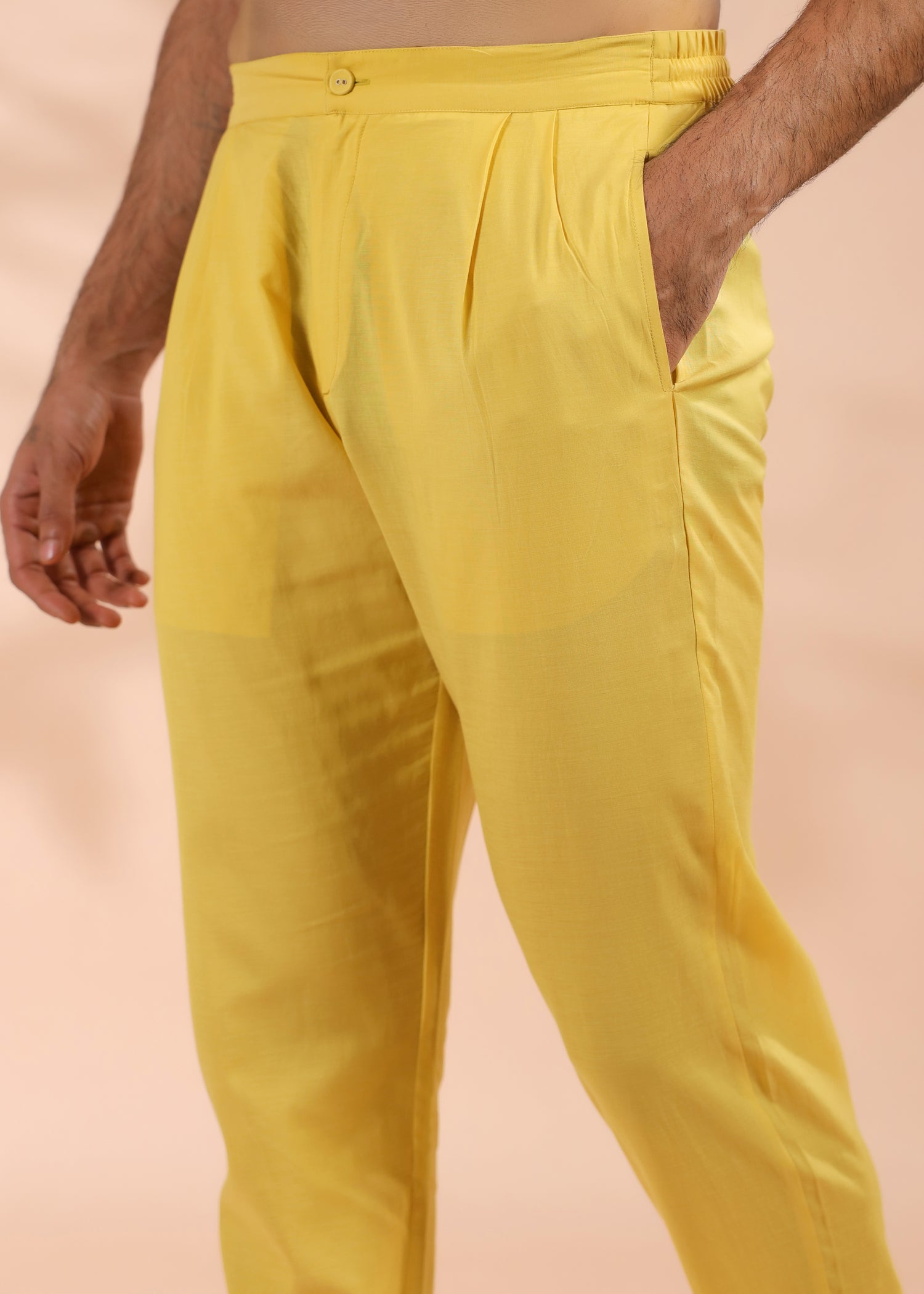 Viscose Straight Pants –Yellow