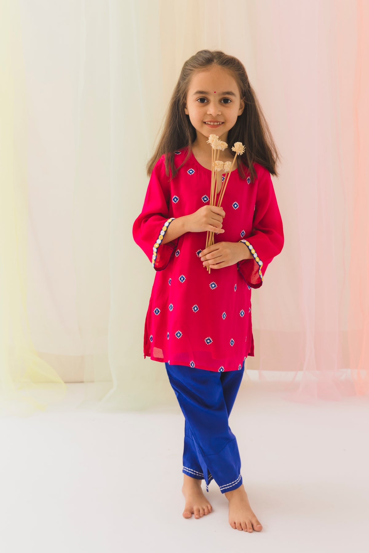 Rani Kurta Pant Set – Pink & Blue (2 Years to 12 Years)