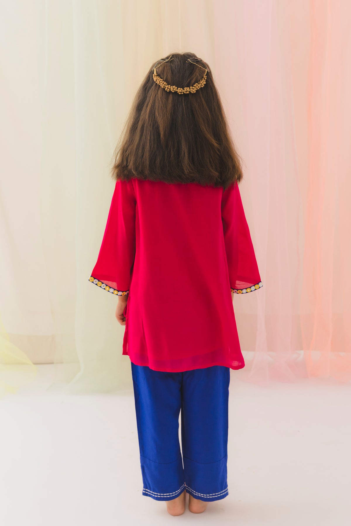 Rani Kurta Pant Set – Pink & Blue (2 Years to 12 Years)