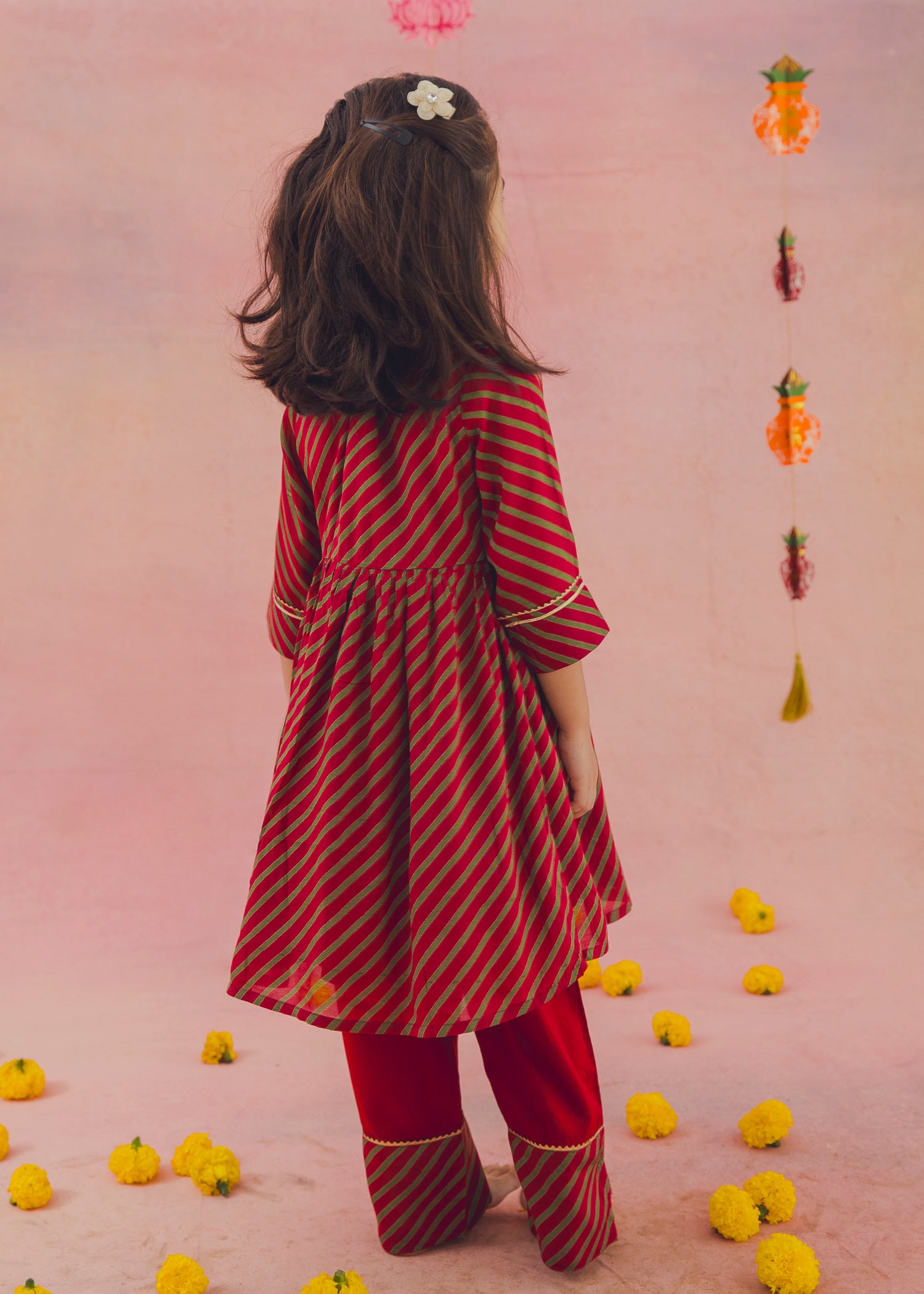 Gauri Kurta Kaya Pant Set – Maroon (2-12Yrs)