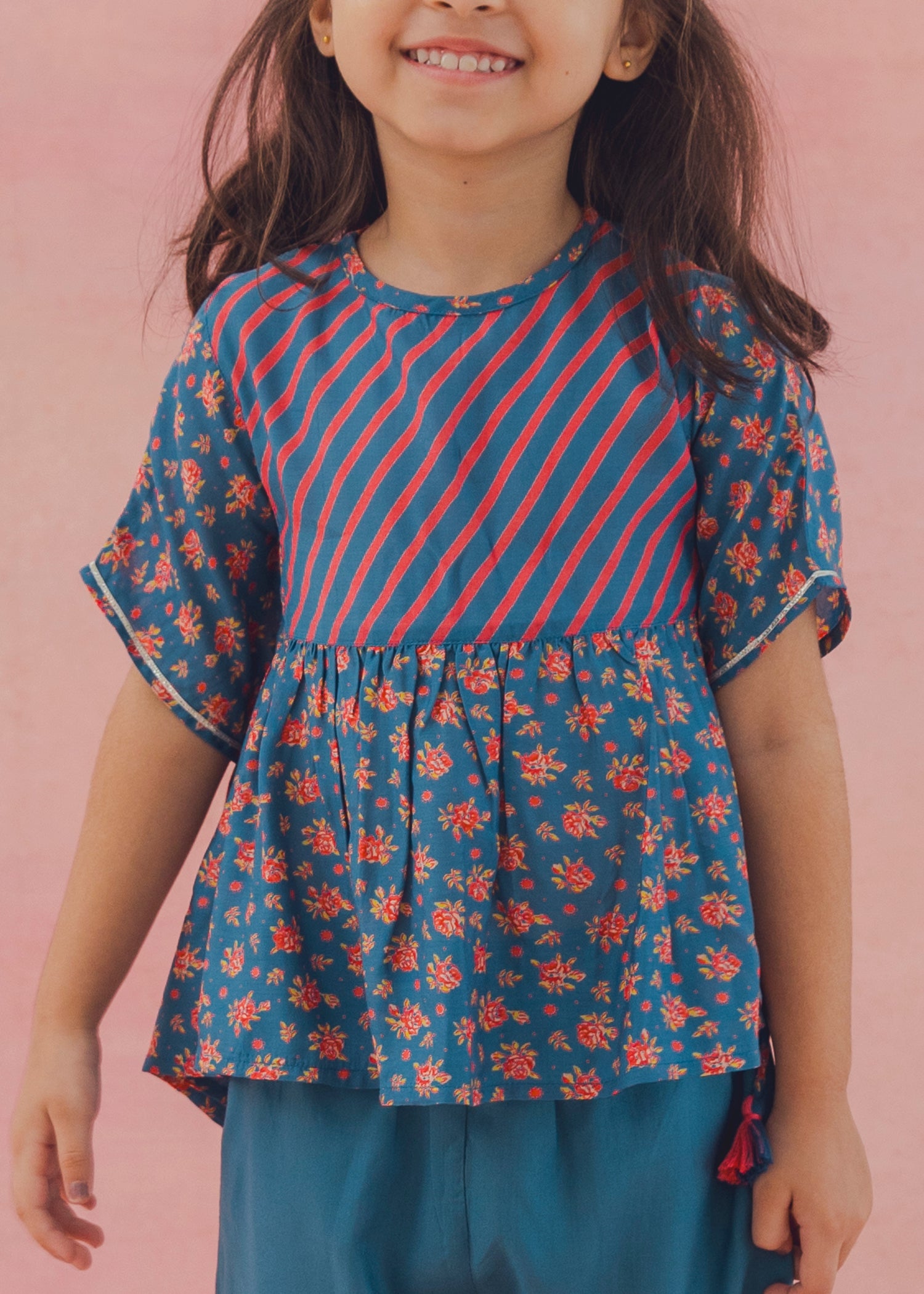 Ami Kaftan Kaya Pant Set – Teal (2-12Yrs)