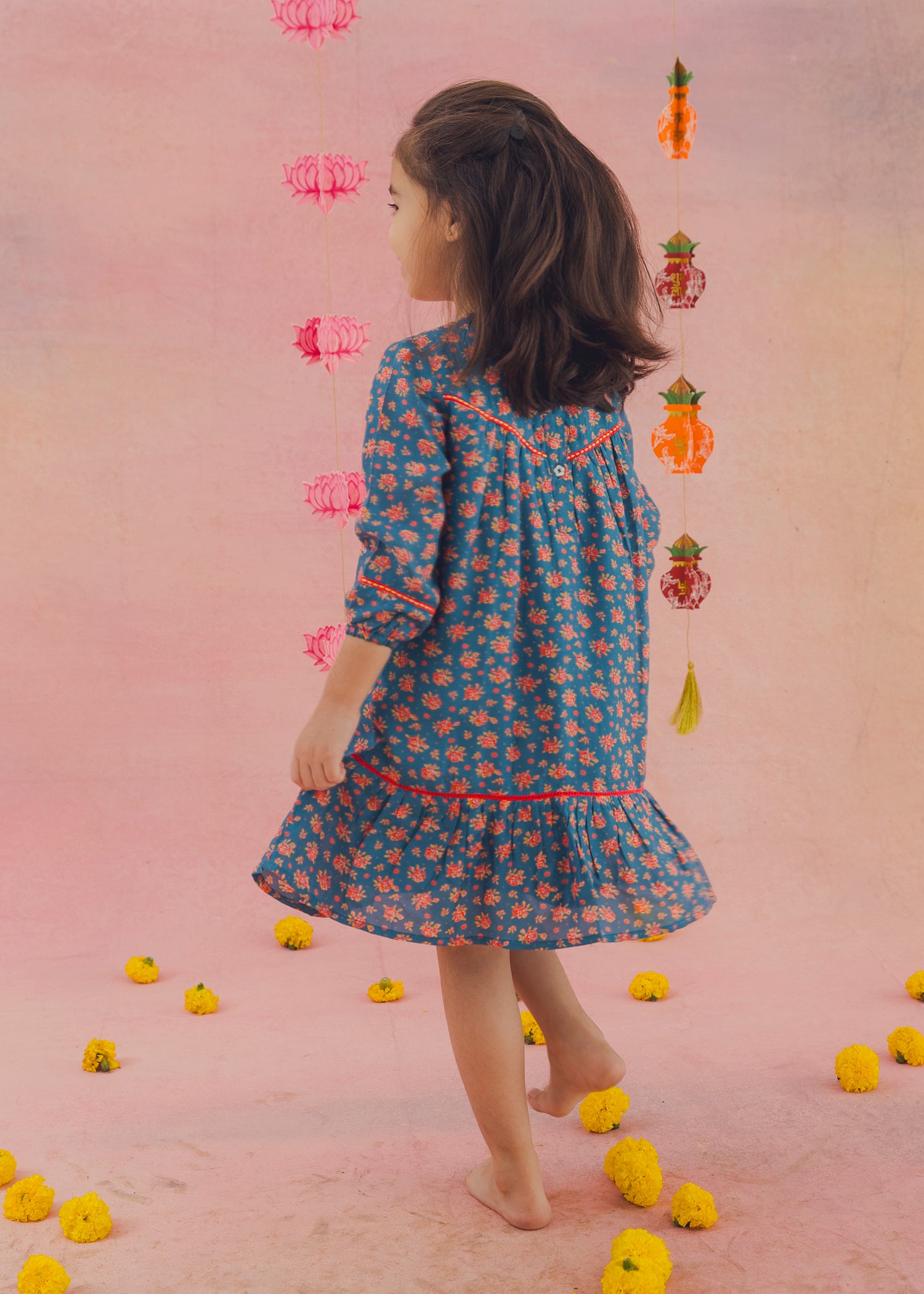 Victoria Festive Dress– Teal (2-12Yrs)