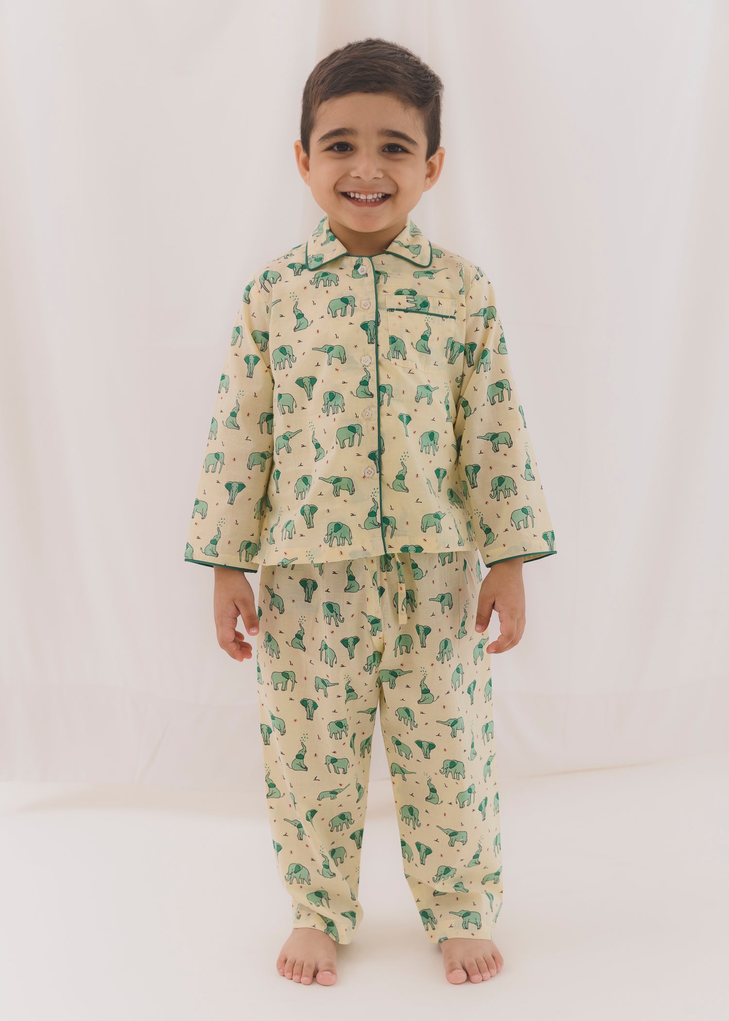 Tusky Creme Cotton Unisex Nightsuit Baby (3-12 months)