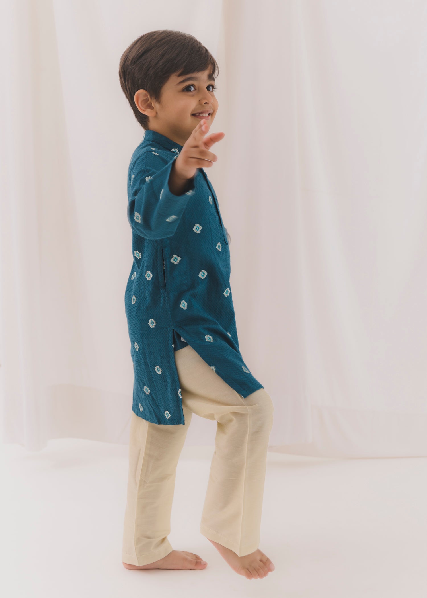 Embroidered Cotton Dobby Kurta (6 Month to 14 Year)