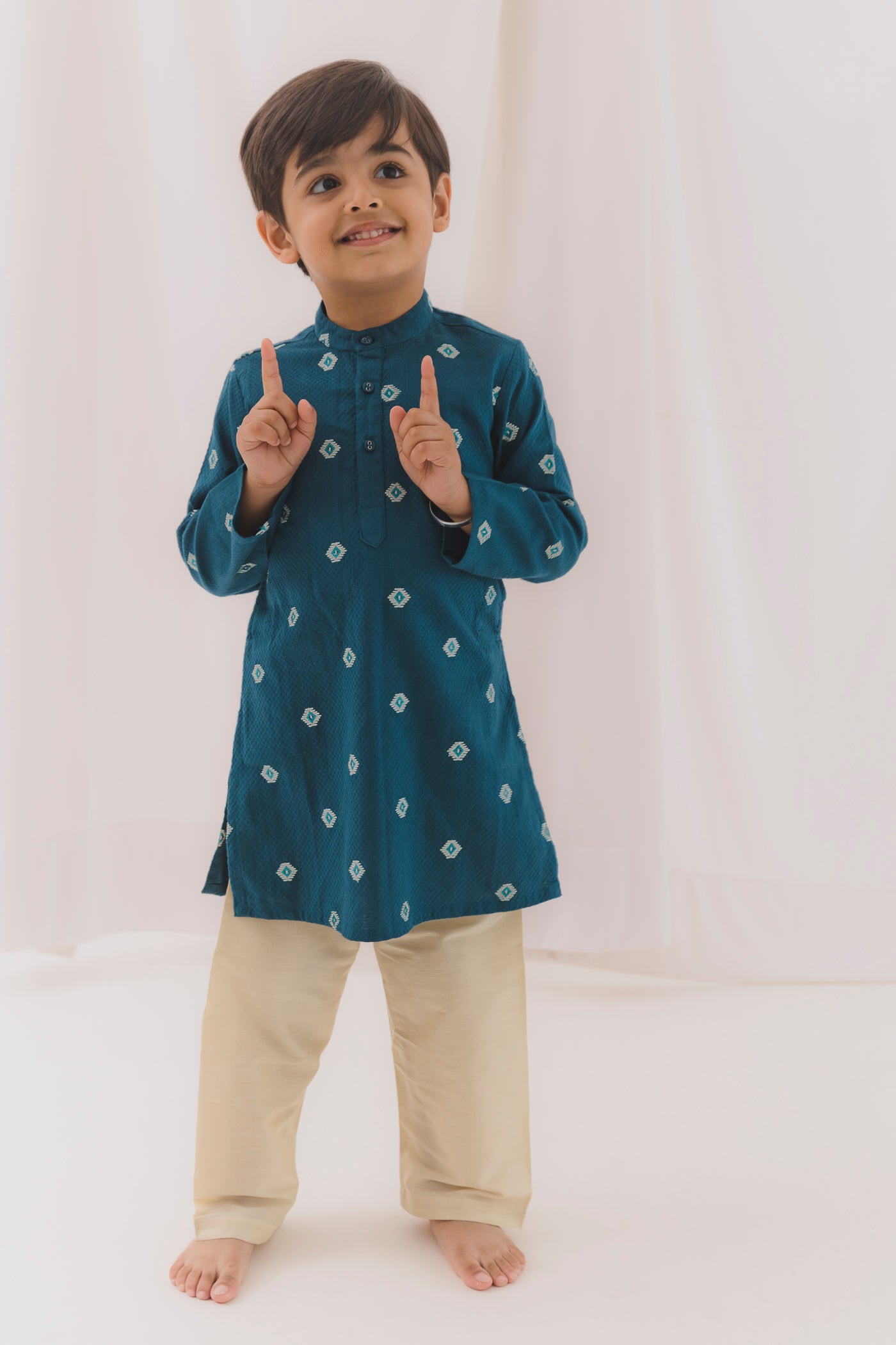 Embroidered Cotton Dobby Kurta (6 Month to 14 Year)