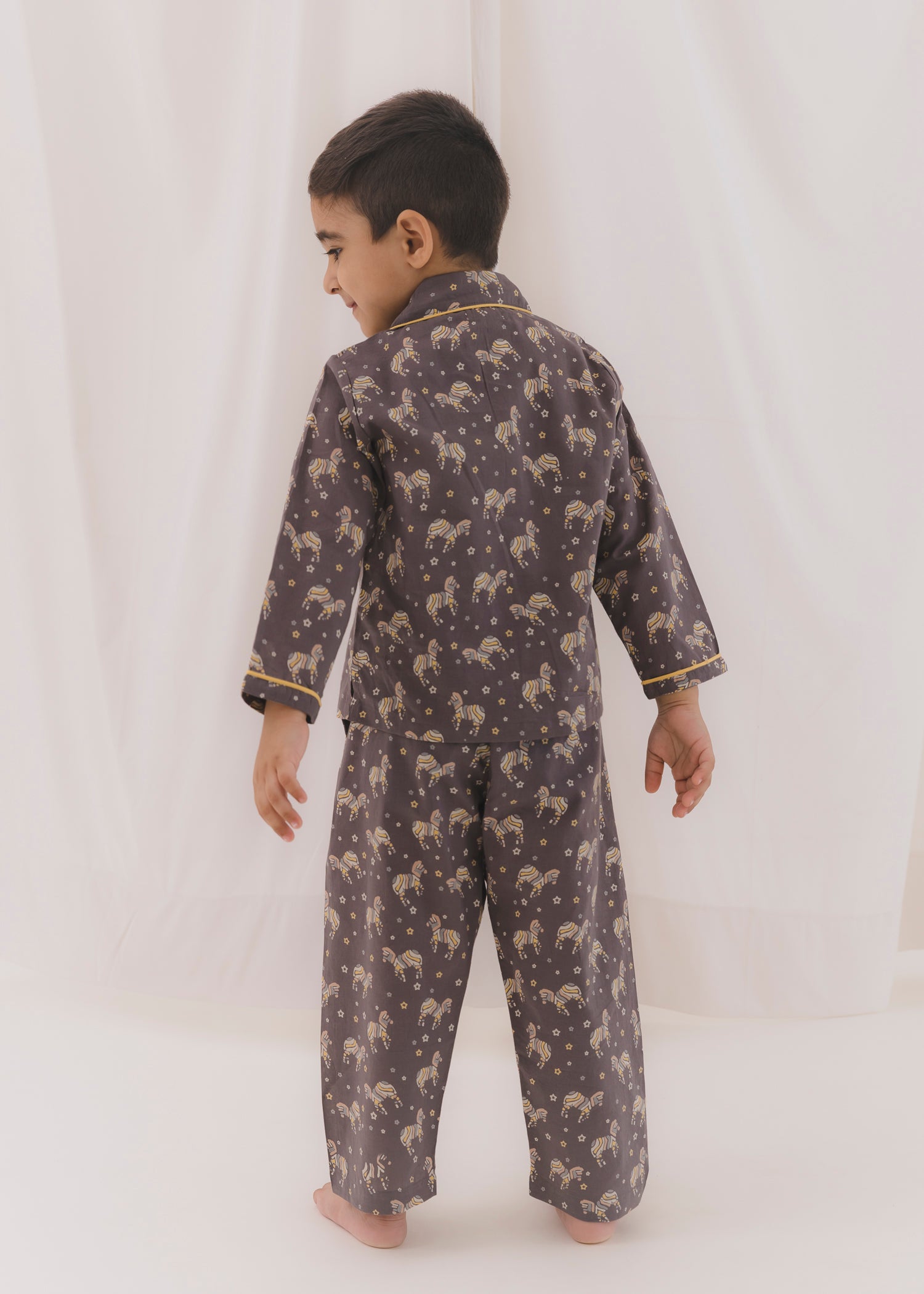 Zeb Grey Cotton Unisex Nightsuit Baby (3-12 months)