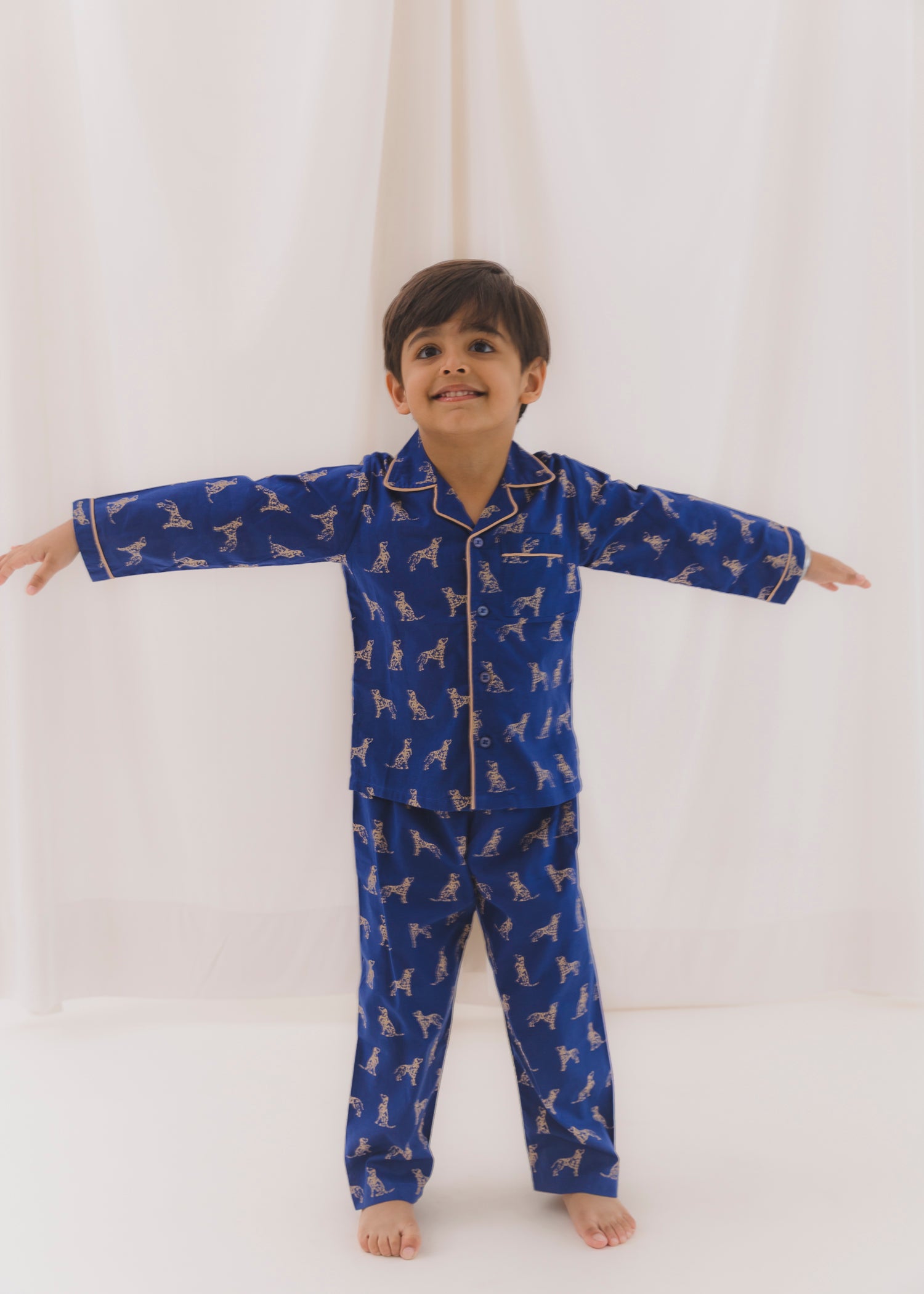 Dalmatian Blue Full Sleeves Cotton Nightsuit (1-12Yrs)