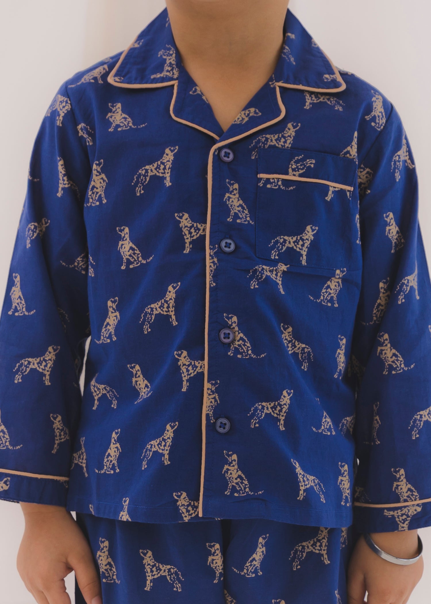 Dalmatian Blue Full Sleeves Cotton Nightsuit (1-12Yrs)