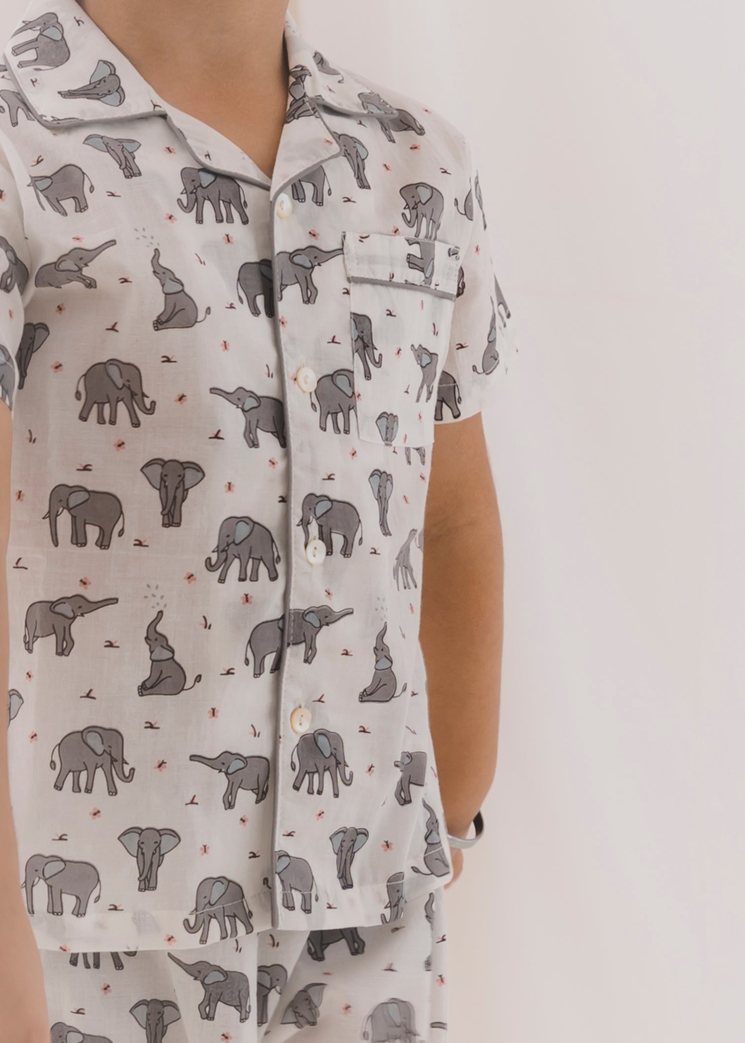 Tusky White Cotton Angrakha Unisex Nightsuit Baby (3-12 months)