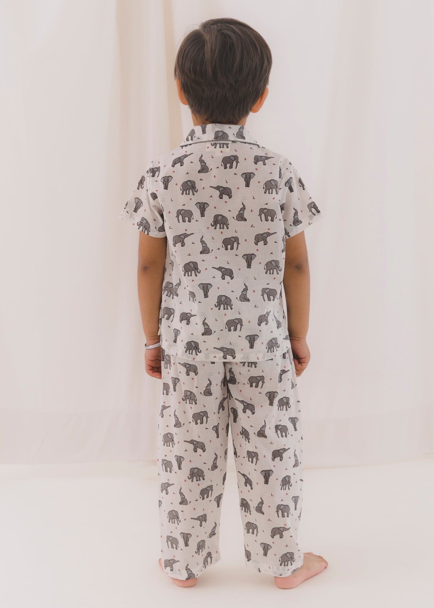 Tusky White Cotton Angrakha Unisex Nightsuit Baby (3-12 months)