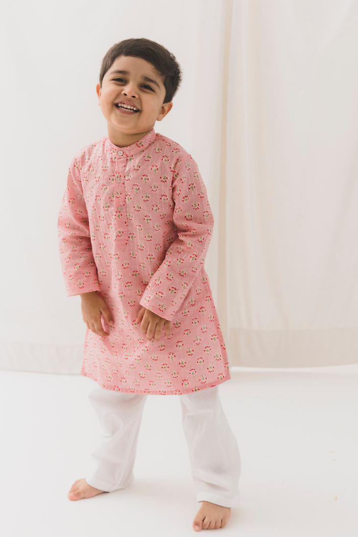 Kusum Cotton Kurta-Pink (12 Month to 12 Year)