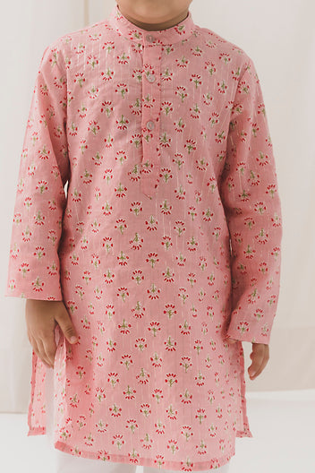 Kusum Cotton Kurta-Pink (12 Month to 12 Year)