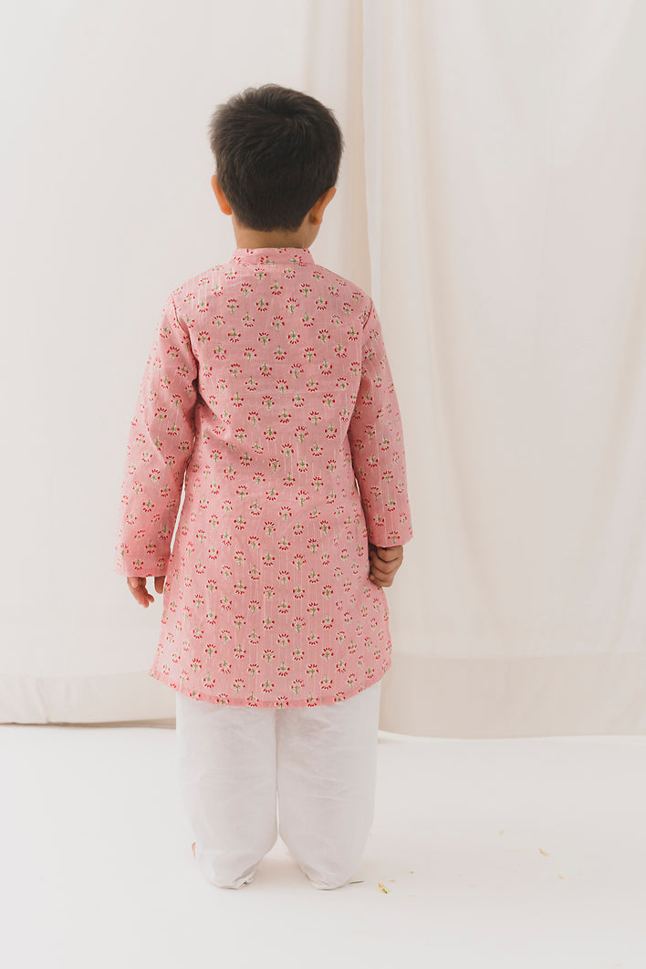 Kusum Cotton Kurta-Pink (12 Month to 12 Year)