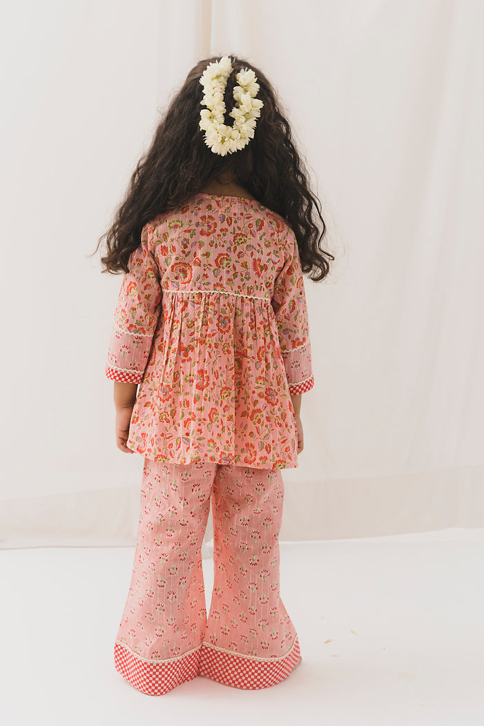 Nishi Cotton Top Pant Set-Pink ( 2 Year to 12 Year)