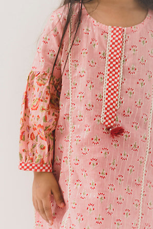Nishi Cotton Top Pant Set-Pink ( 2 Year to 12 Year)