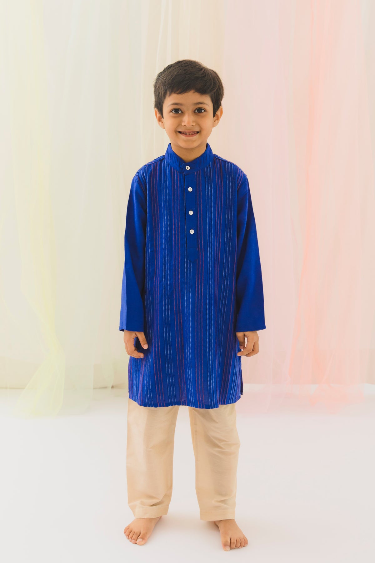 Pintucks Boys Kurta – Blue (6 Months to 14 Years)