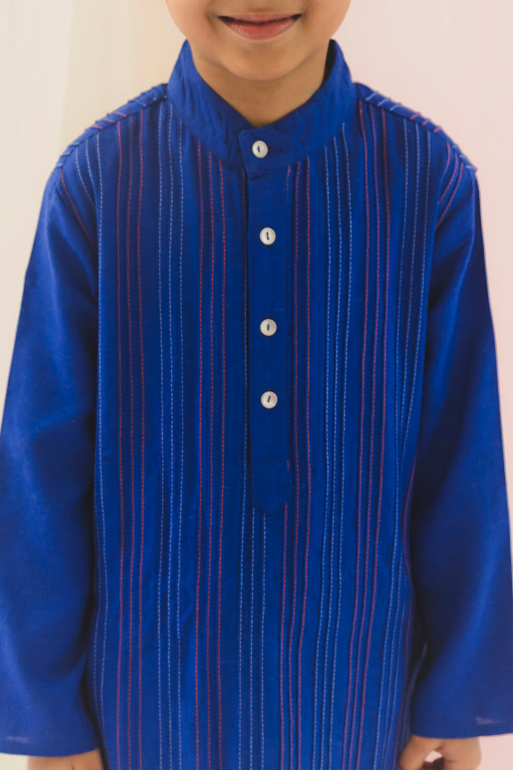 Pintucks Boys Kurta – Blue (6 Months to 14 Years)