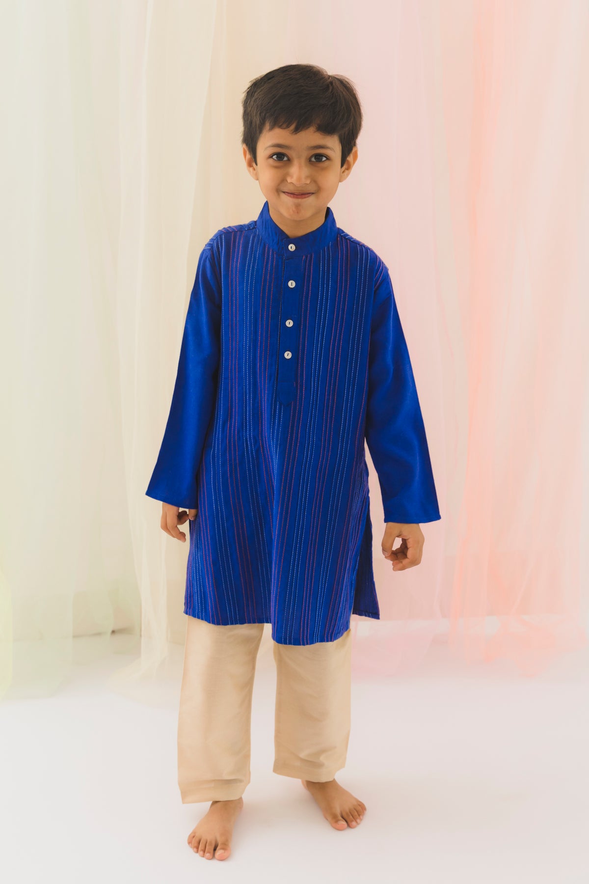 Pintucks Boys Kurta – Blue (6 Months to 14 Years)