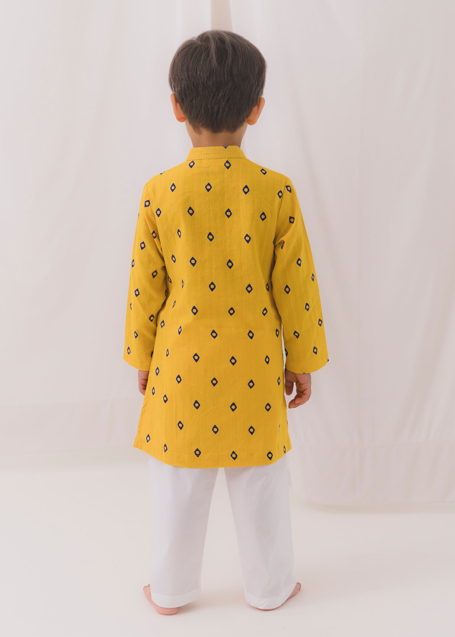 TBS Diamond Cotton Dobby Kurta-Yellow (6 Month to 14 Year)