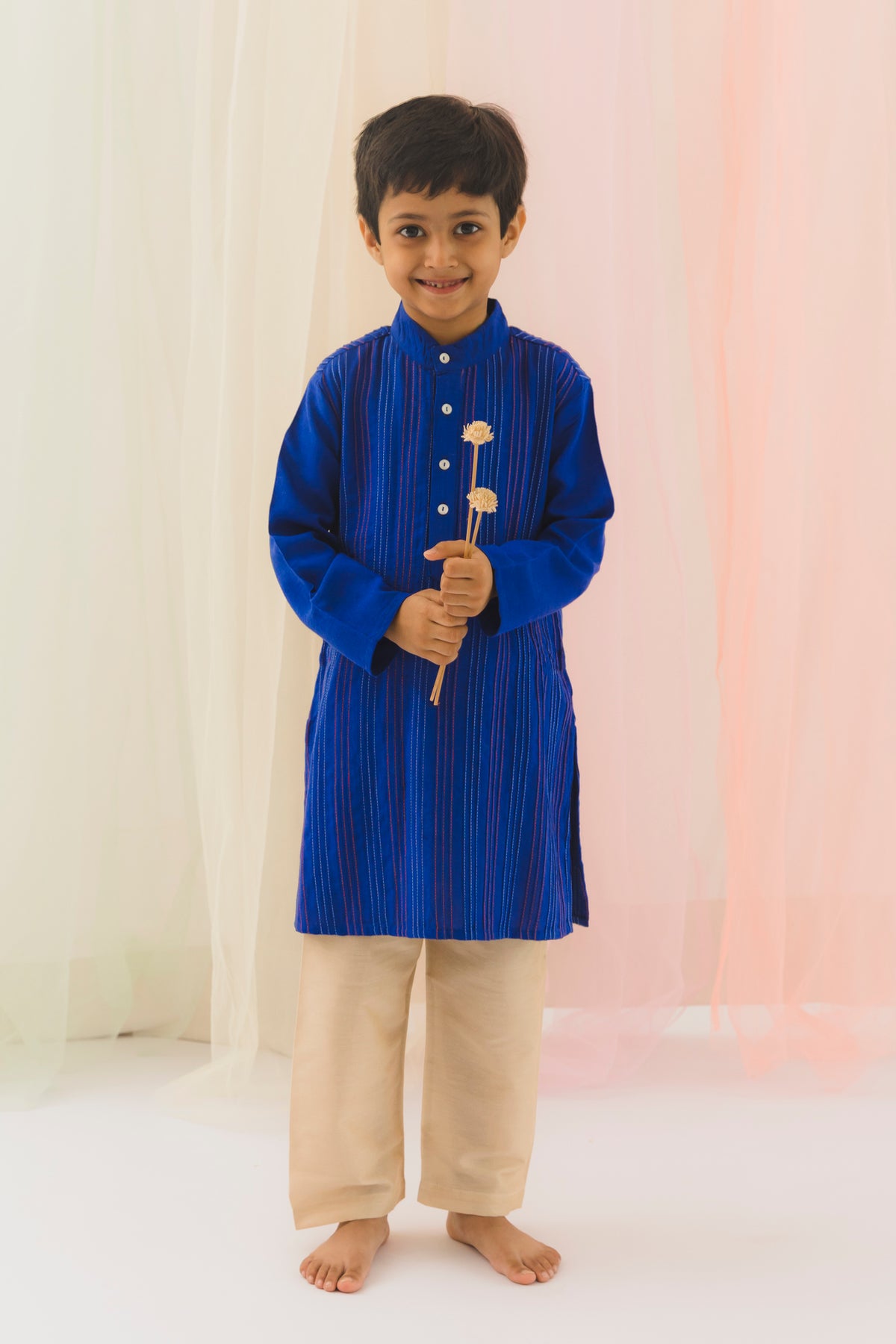 Pintucks Boys Kurta – Blue (6 Months to 14 Years)