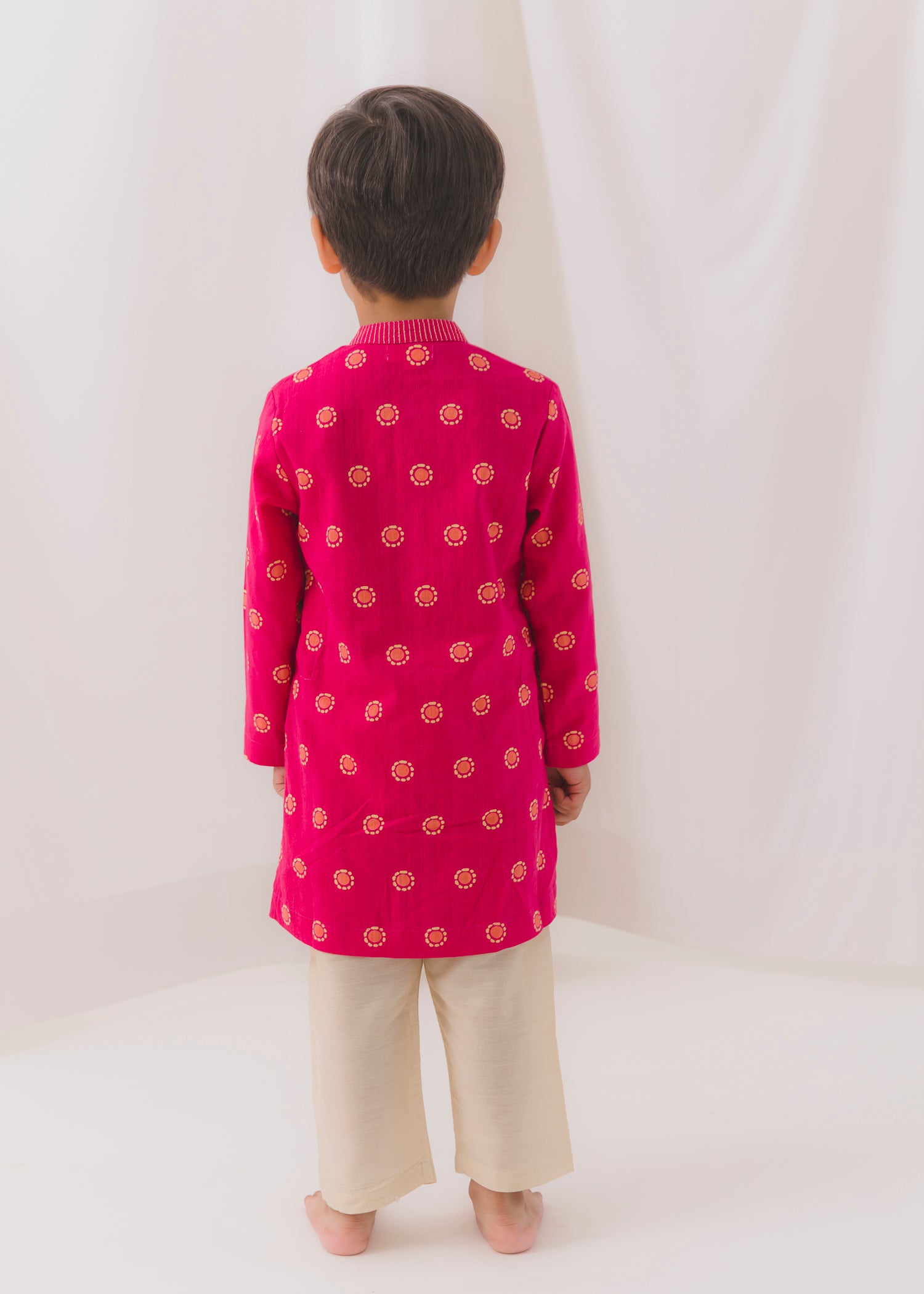 TBS Bindi Cotton Dobby Kurta-Pink (6 Month to 14 Year)