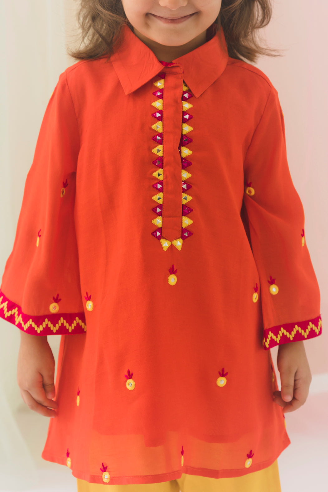 Yashvi Top Pant Set – Orange/Yellow (2 Years to 12 Years)