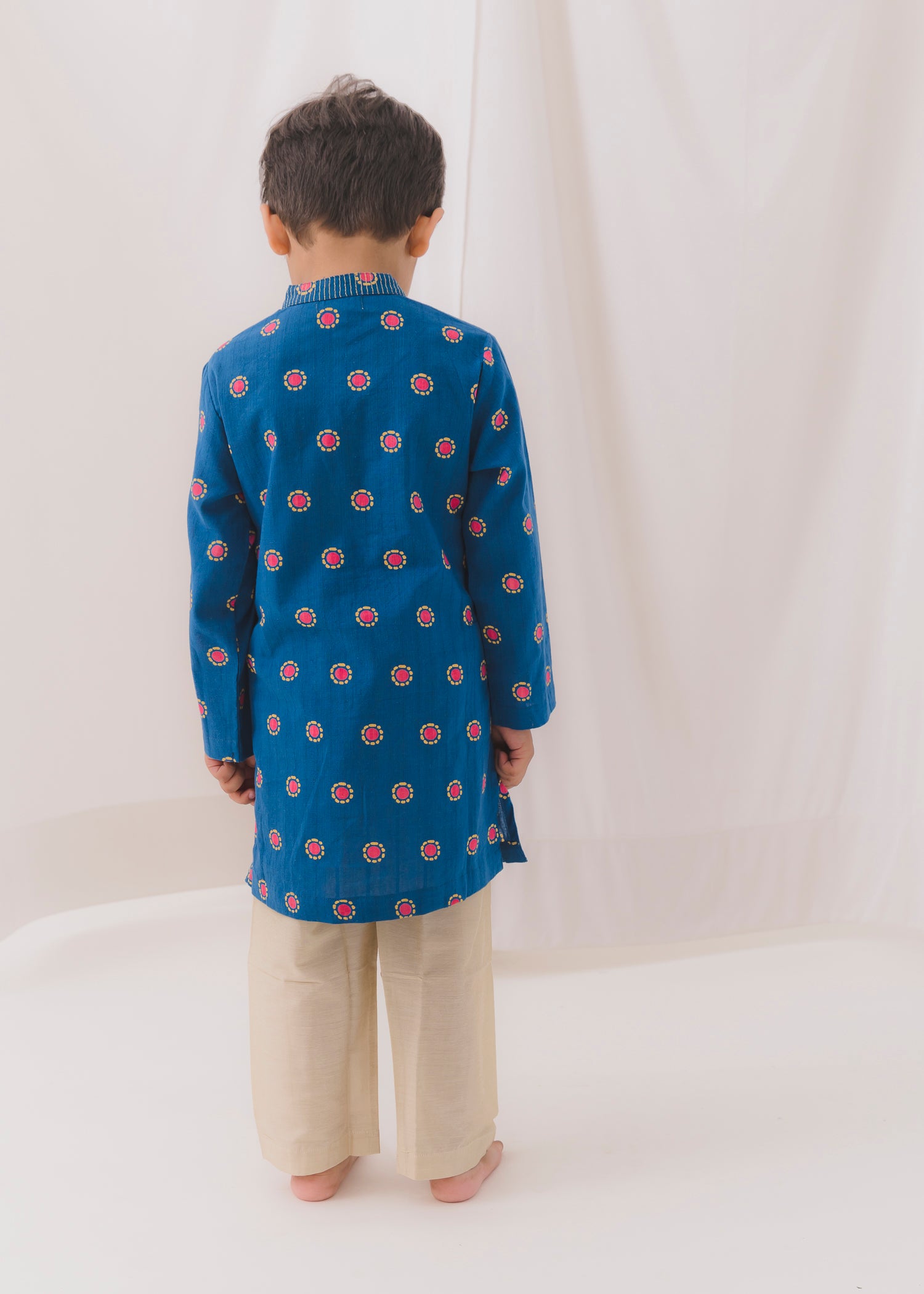 TBS Bindi Cotton Dobby Kurta-Blue (6 Month to 14 Year)