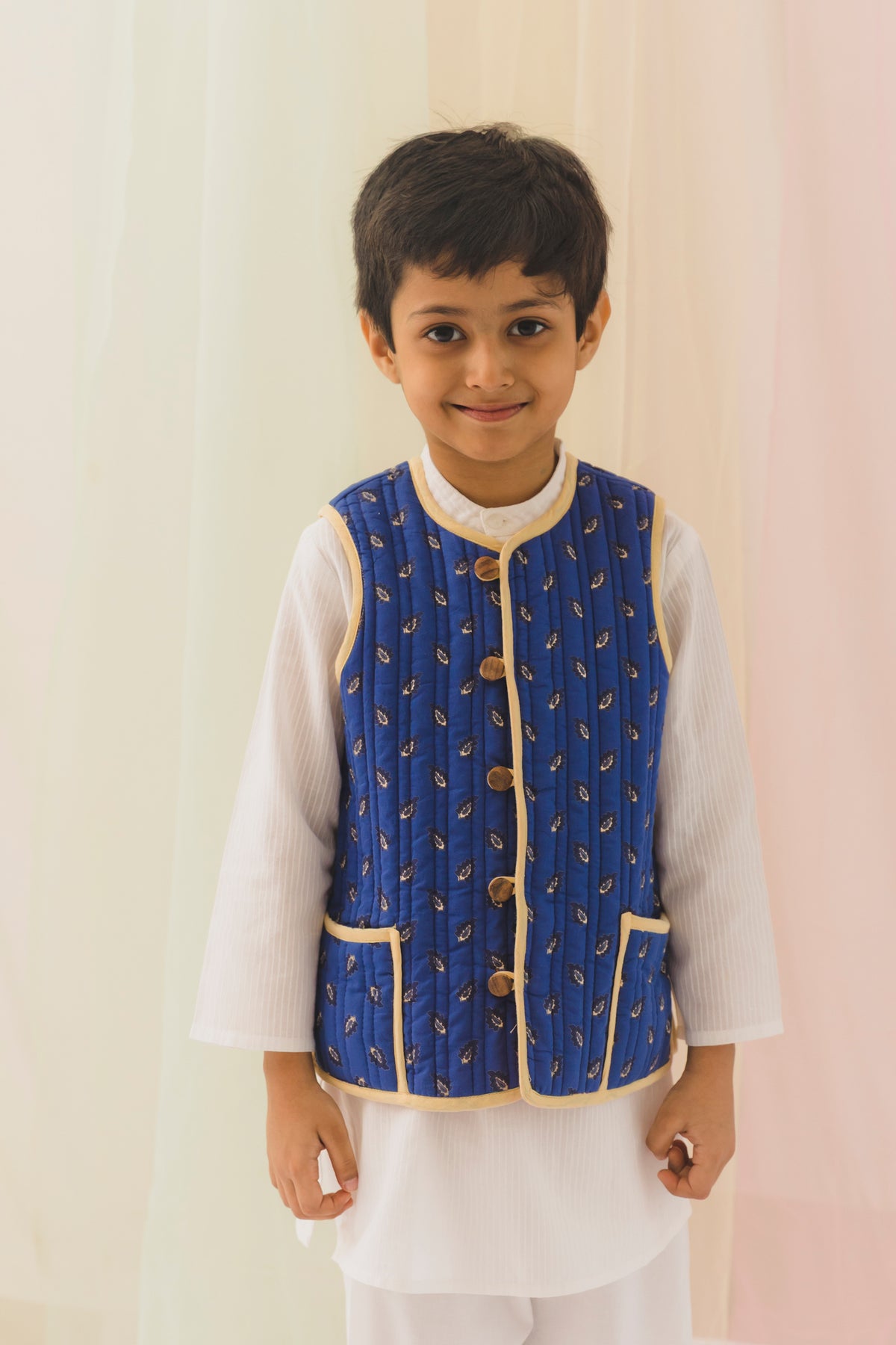 Ira Cotton Reversible Bundi Jacket Unisex – Blue/Red (6 Months to 9 Years)