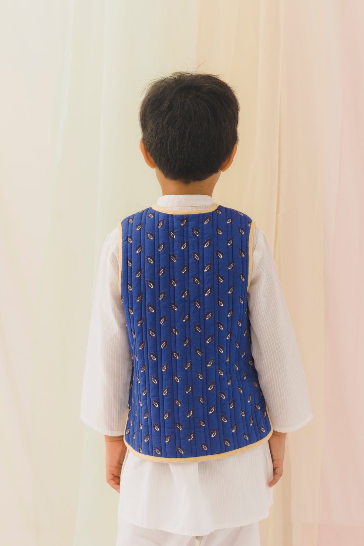 Ira Cotton Reversible Bundi Jacket Unisex – Blue/Red (6 Months to 9 Years)