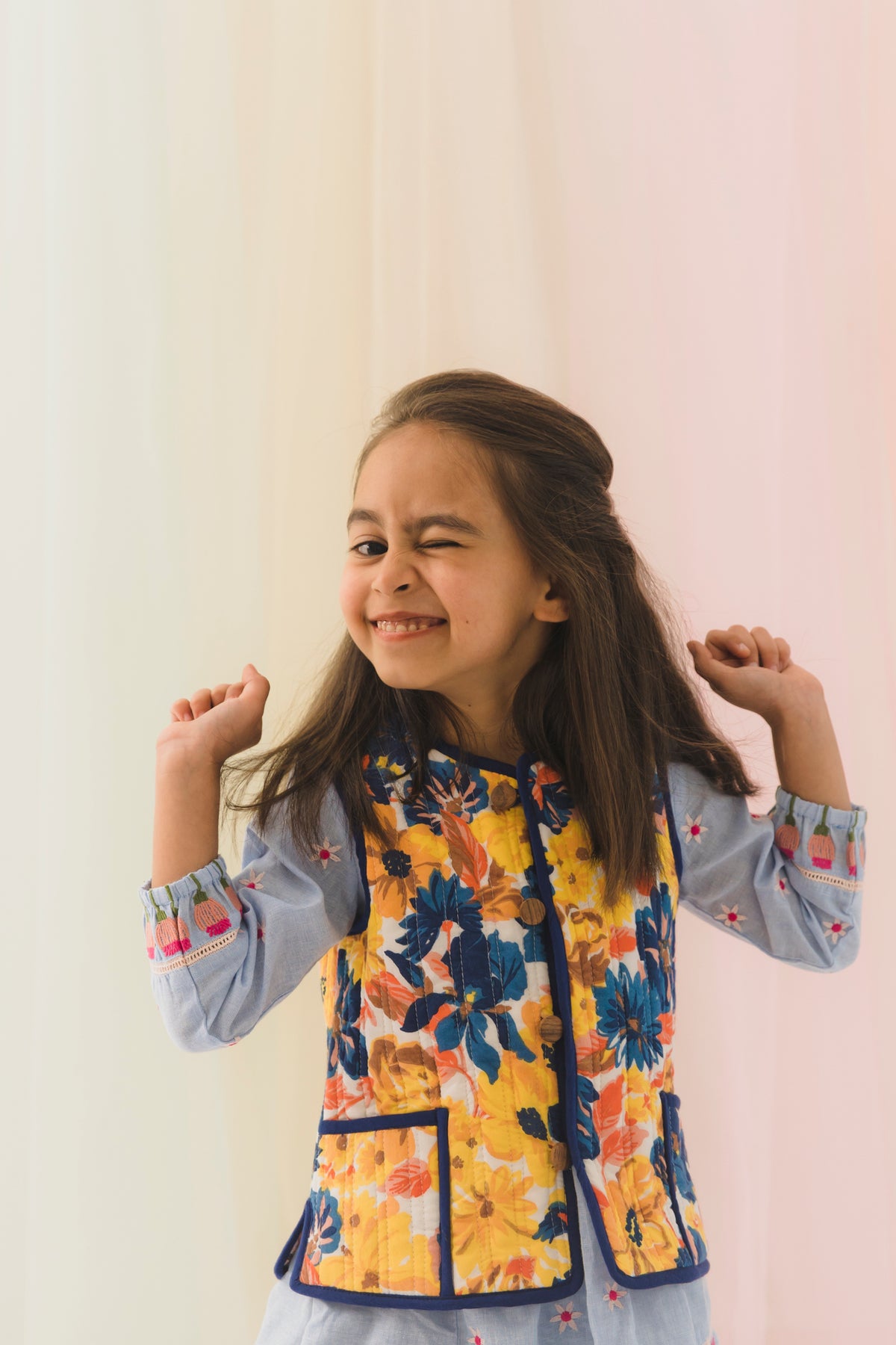 Vanya Cotton Reversible Bundi Jacket Unisex – Multi (6M–9 Years)