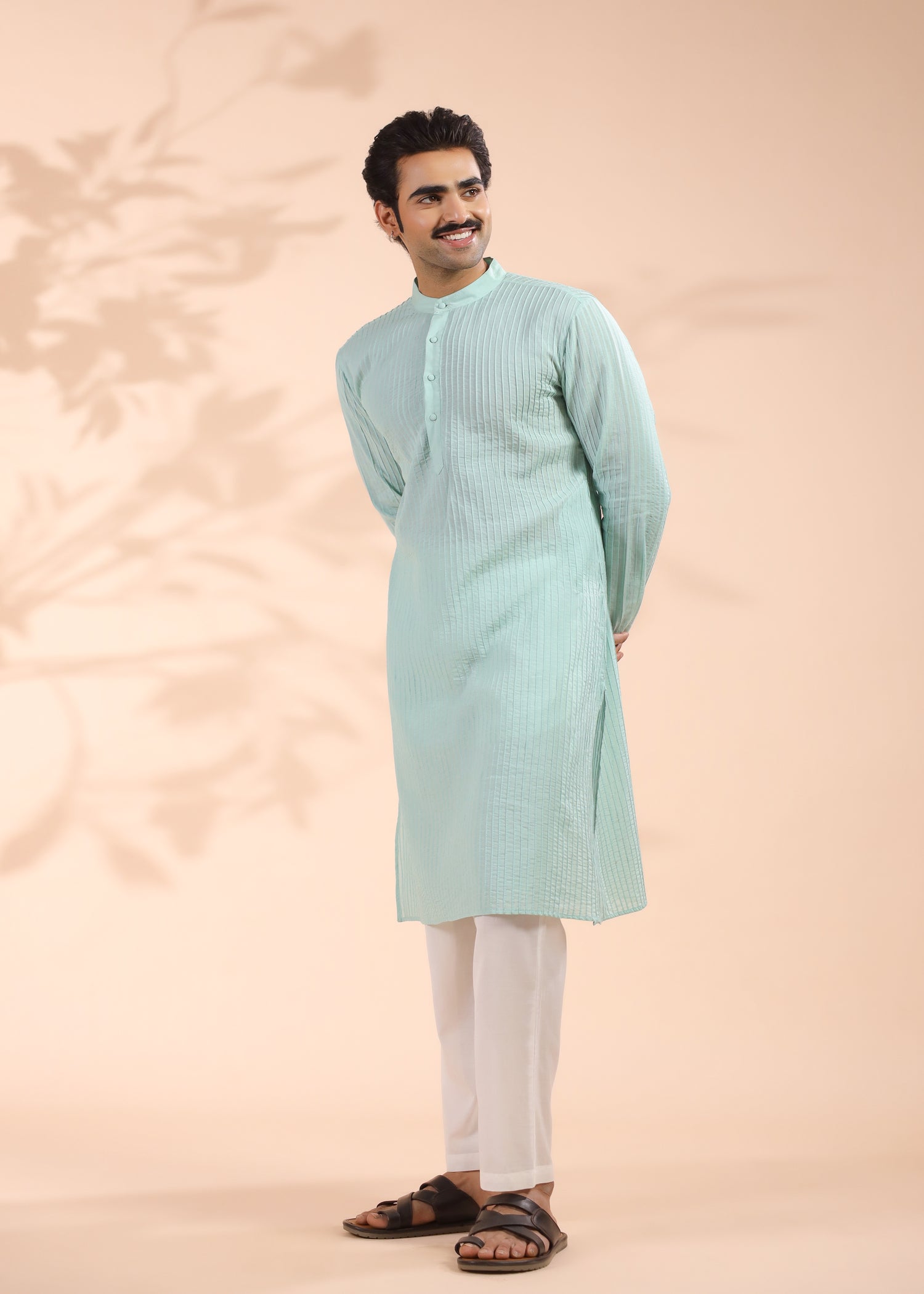 Cotton Straight Pants-White