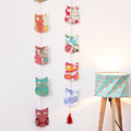 Multicolor Handmade Paper Owl Dangler Set of 2