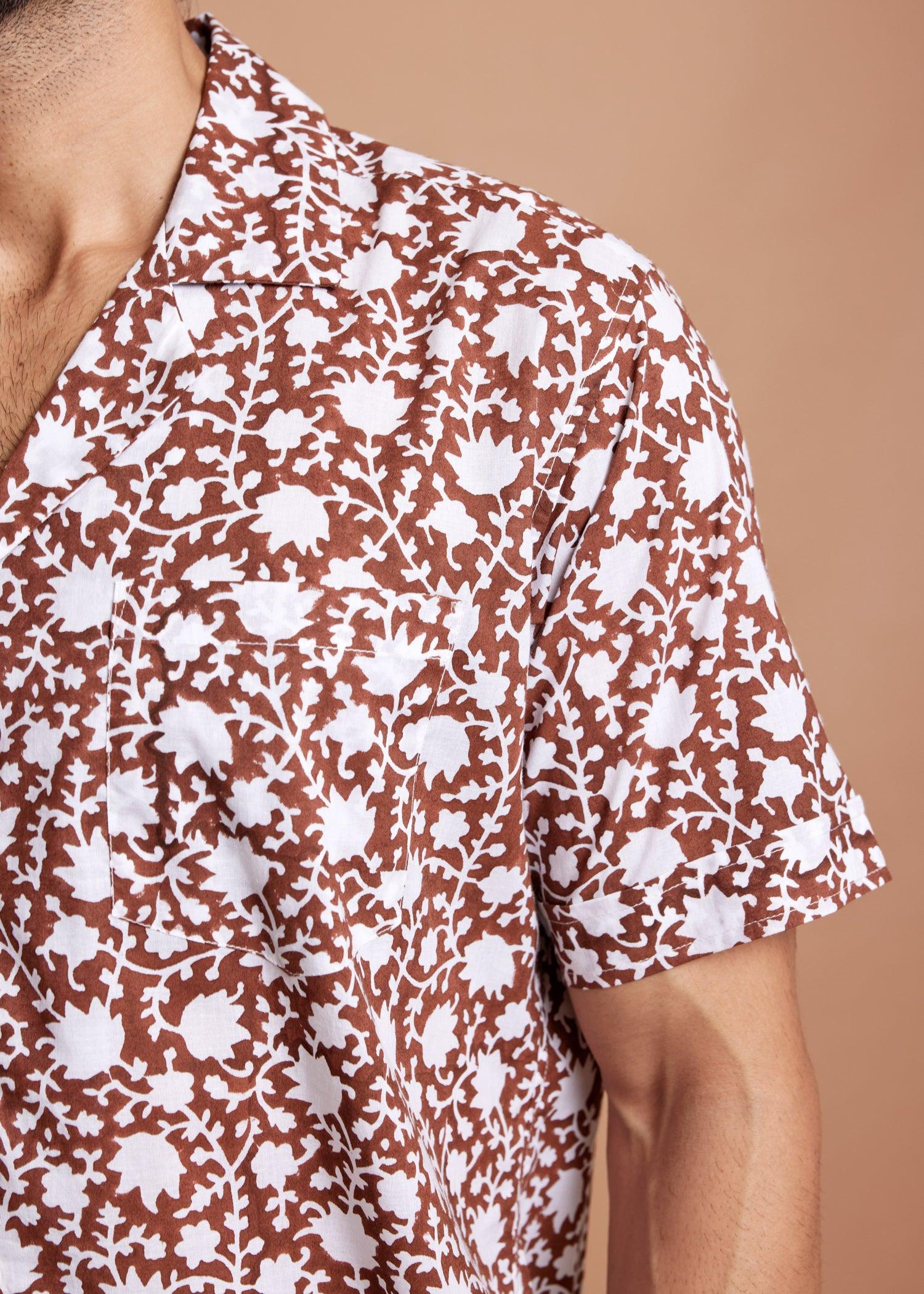 Brown Regular Cotton Half Sleeve Shirt Ratan Texprocess Pvt. Ltd