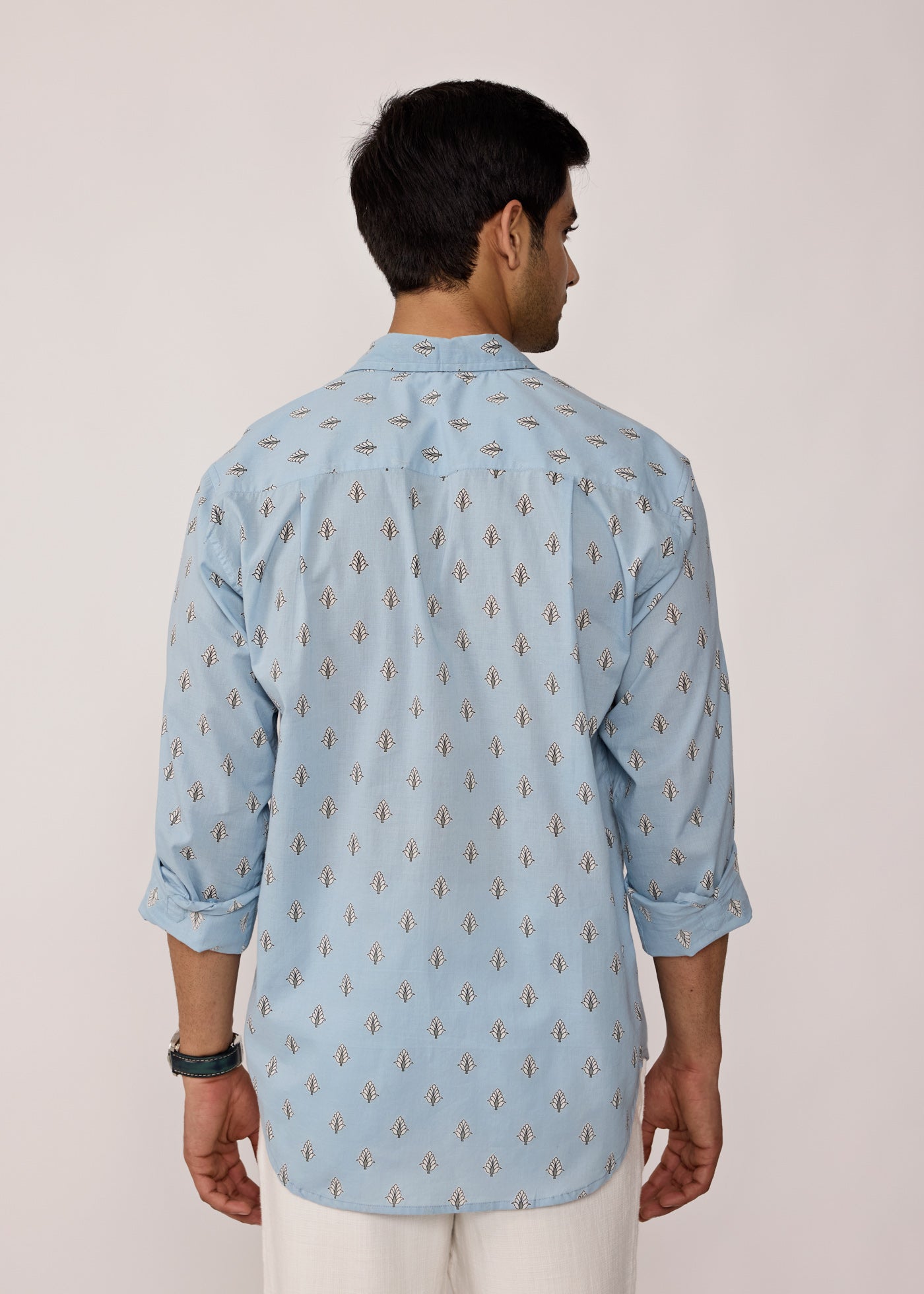 Full Sleeves Collar Shirt-Sky Blue