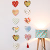 Multicolor Handmade Paper Heart Dangler Set of 2