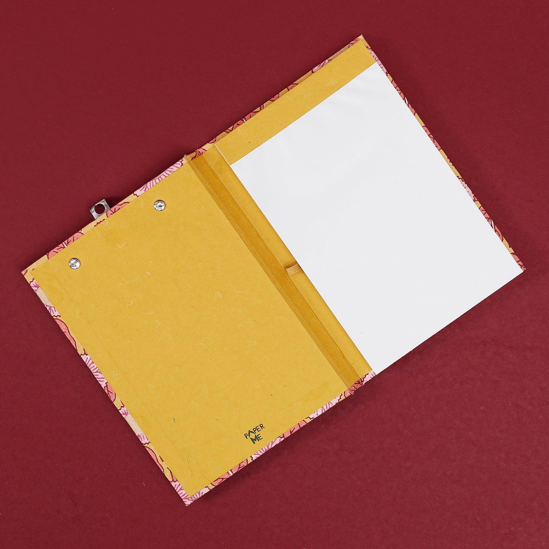 Block Story Flower Brown Clip Notepad