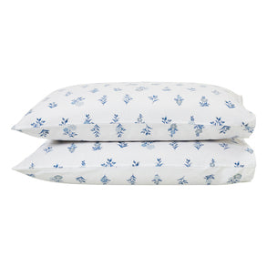 Flax Linen Cotton Pillow Cover – Blue/Grey