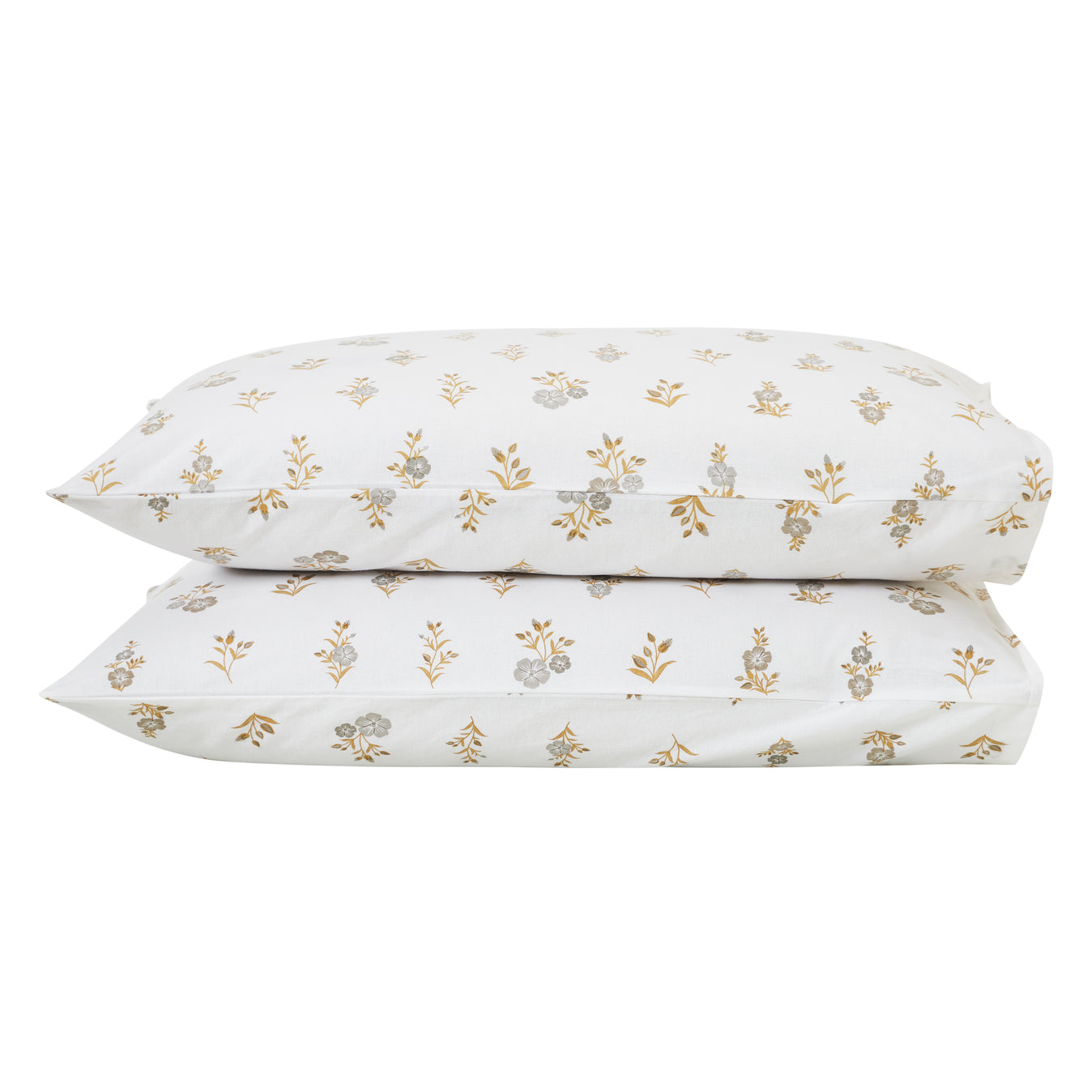 Flax Linen Cotton Pillow Cover – Yellow/Grey