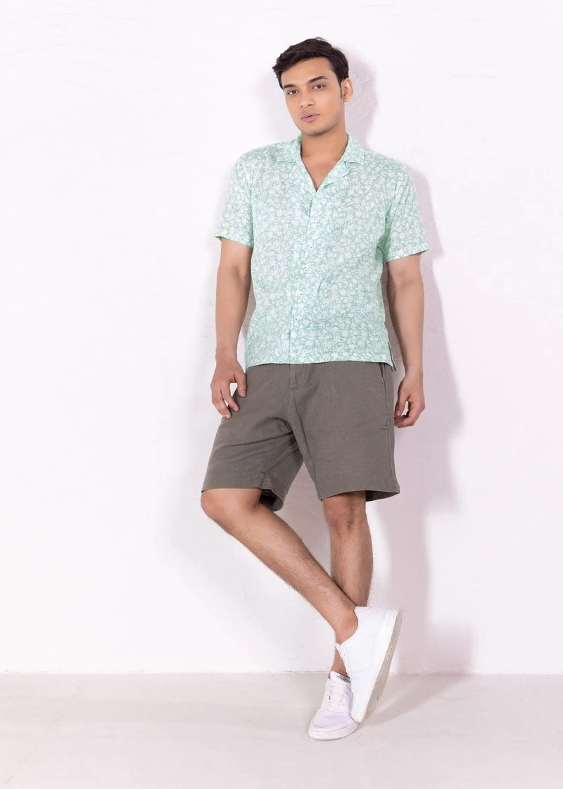 Men's Half Sleeve Notch Collar