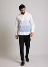White & Blue Regular Cotton Full Sleeve Shirt