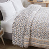 Geometric Dribble Mustard & Charcoal Hand Block Printed Cotton Quilt