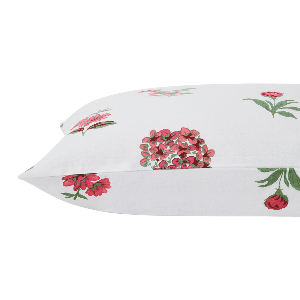 Tarangini Cotton Pillow Cover – Pink/Green