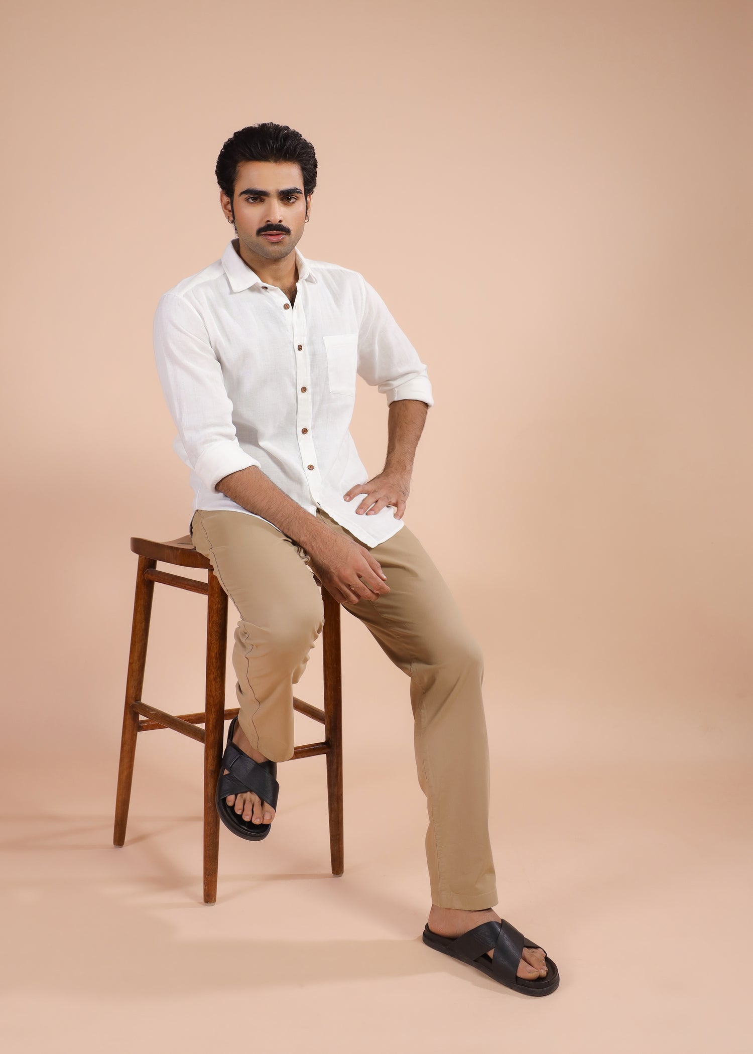 Full Sleeves Collar Shirt-White