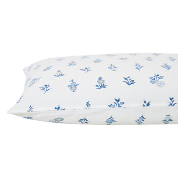 Flax Linen Cotton Pillow Cover – Blue/Grey
